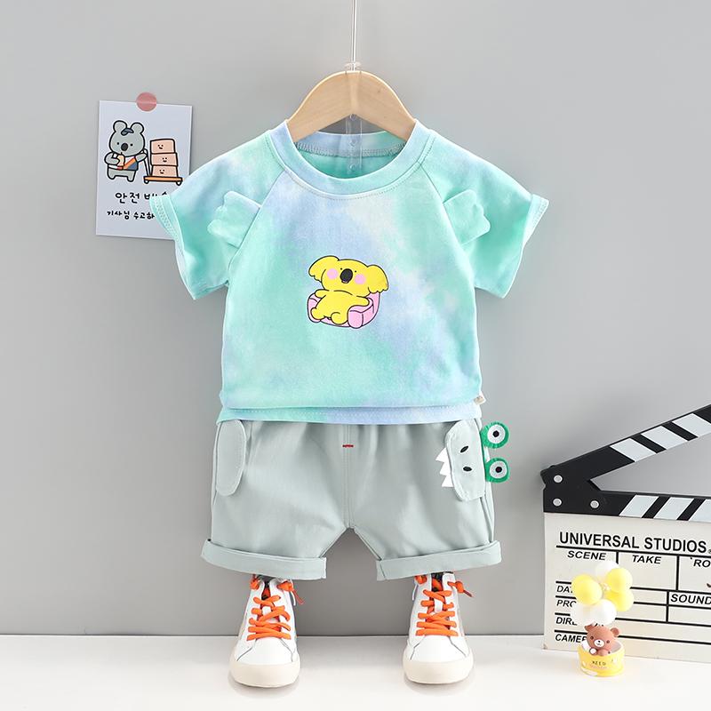 Toddler Boy Tie-dye T-shirt & Crocodile Shorts Wholesale Children's Clothing - PrettyKid