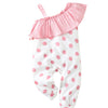 3-24M Baby Girls Jumpsuit Polka Dots One Shoulder Ruffle Trim Wholesale Baby Clothes - PrettyKid
