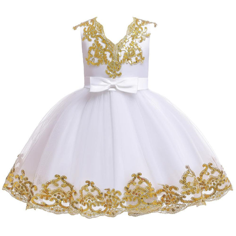 Girls' Prom Dress Sequins V-Neck Girls' Performance Dress - PrettyKid