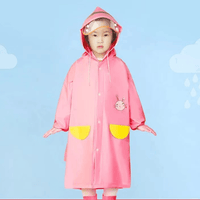 Solid Color Long One-piece Children's Raincoat Kids Wear Supplier - PrettyKid