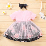 Baby Girl Mesh Hem Floral Dress - PrettyKid