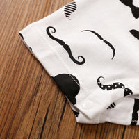 Cute Full-print Beard Short-sleeved Bodysuit Wholesale children's clothing - PrettyKid