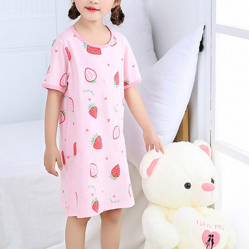 Strawberry Pattern Pajamas Dress for Girl - PrettyKid