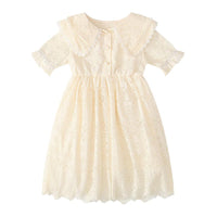 Girl Lace Pattern Doll Collar Summer Dress Children's Clothing - PrettyKid