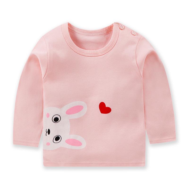 Rabbit Pattern Long Sleeve T-shirt for Toddler Girl Children's Clothing - PrettyKid