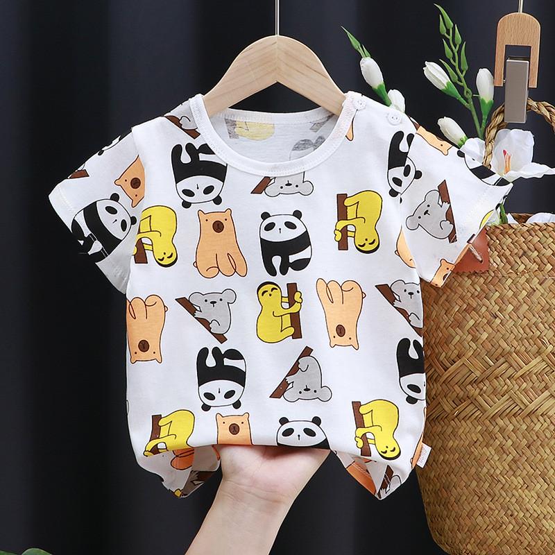 Grow Boy Bear Pattern T-shirt - PrettyKid