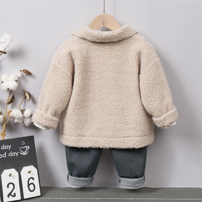 Fleece-lined Buttom Design Jacket for Children Boy - PrettyKid