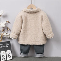 Fleece-lined Buttom Design Jacket for Children Boy - PrettyKid