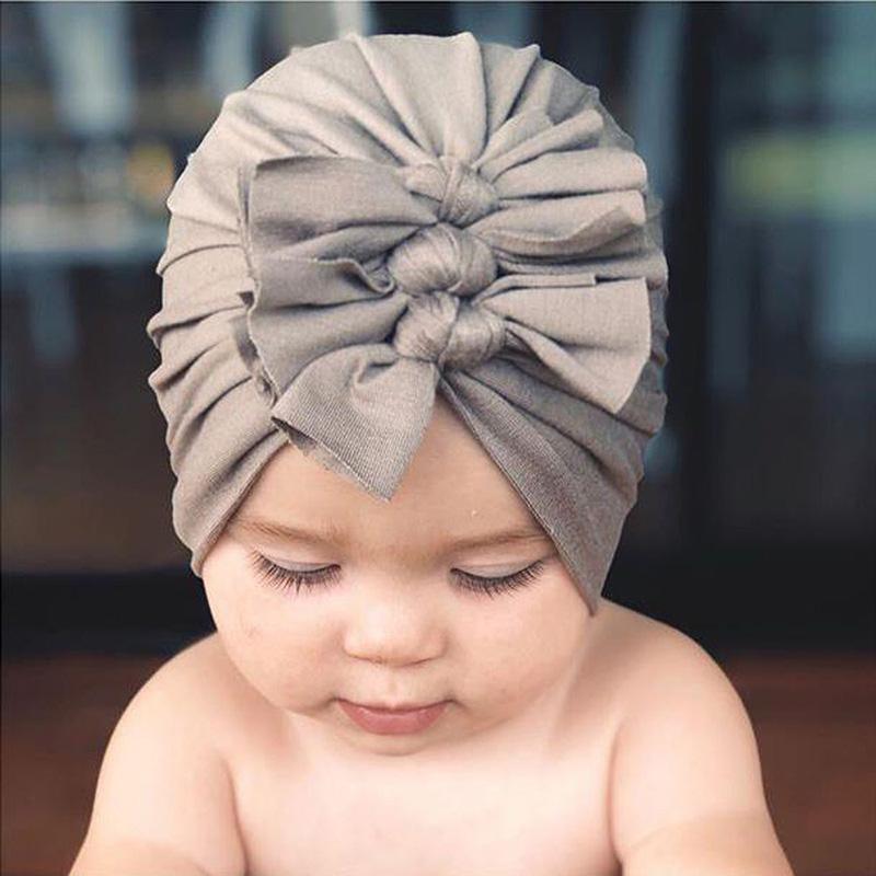 Cute Bownot Decoration Ruffled Head Cap - PrettyKid