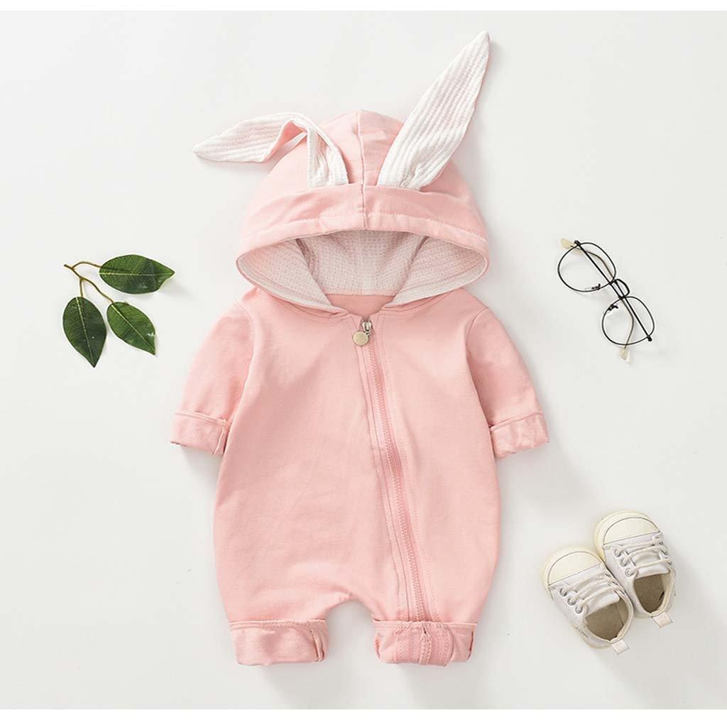 Long-Sleeve Solid 3D Design Rabbit Ear Jumpsuit - PrettyKid