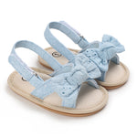3-18M Cute Baby Girls Shoes Lace Bow Flat Sandals - PrettyKid