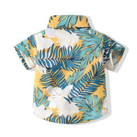 9M-4Y Little Boys Clothes Tropical Leaves Print Shirts Wholesale Boys Clothing - PrettyKid