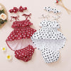 Baby Girl 3pcs Polka Dot Pattern Suit Cami Top & Briefs & Headhand - PrettyKid