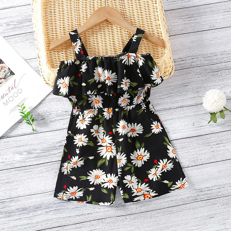 Toddler Girl Floral Print Cami Overalls Children's Clothing - PrettyKid