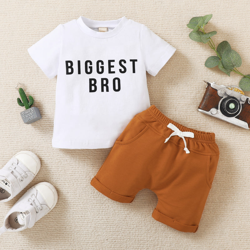 3-24M Baby Boy Clothing Sets Drawstring Shorts Short Sleeves Wholesale Baby Clothes - PrettyKid