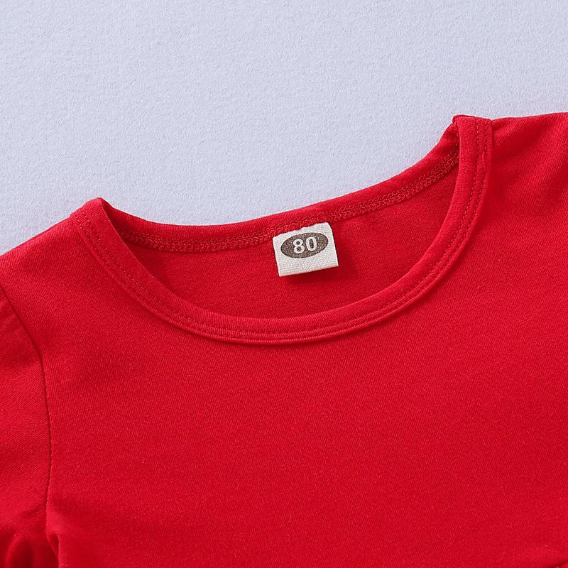 2-piece Ruffle Crimson Long Sleeve T-shirt & Pants for Toddler Girl Children's Clothing - PrettyKid