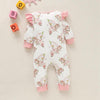 Ruffle Floral Printed Jumpsuit for Baby Girl Children's clothing wholesale - PrettyKid