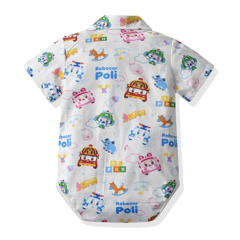 Baby Boy Cartoon Pattern Bodysuit Baby Boy Jumpsuit - PrettyKid