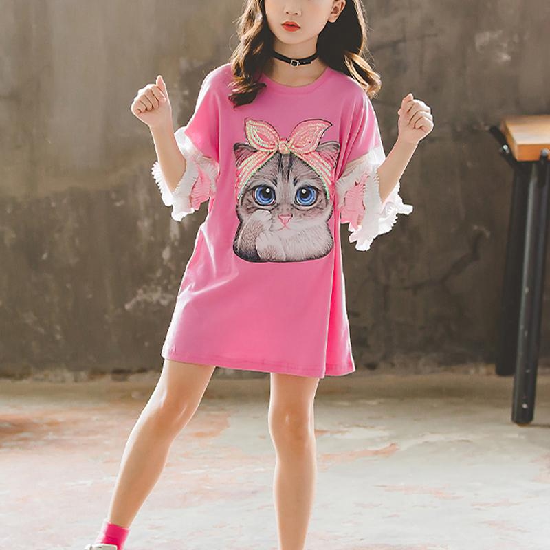 Cat Pattern Dress for Girl - PrettyKid