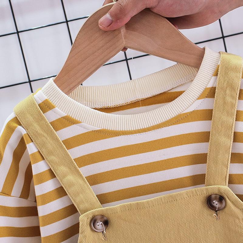 2-piece Striped Sweatshirt & Bib Pants for Toddler Boy Wholesale Children's Clothing - PrettyKid