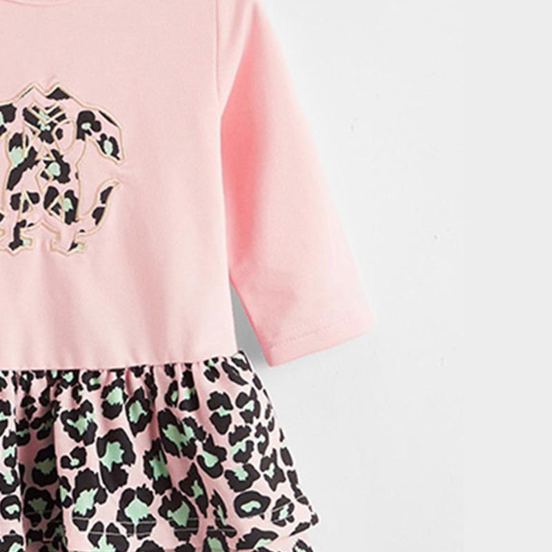 Leopard Print Long-sleeve Dress - PrettyKid