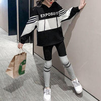 2-piece Color-block Hoodie & Pants for Girl - PrettyKid