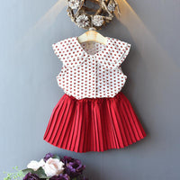 2-piece Heart-shaped Pattern Dress Set for Toddler Girl - PrettyKid