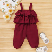 Sling Solid Overalls for Baby Girl - PrettyKid