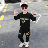 2-piece Letter Pattern Sweatshirts & Pants for Boy - PrettyKid