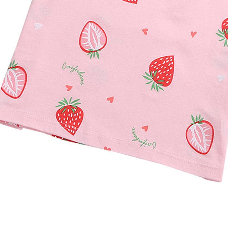 Strawberry Pattern Pajamas Dress for Girl - PrettyKid