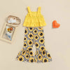 9months-4years Baby Toddler Girl Sets Camisole & Flower Flared Pants Suit Wholesale Little Girl Clothing - PrettyKid