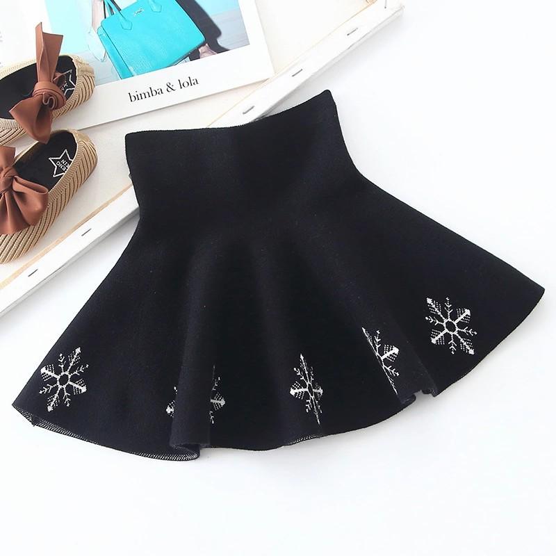 Floral Pattern Knitted Pleated Skirt for Girl - PrettyKid