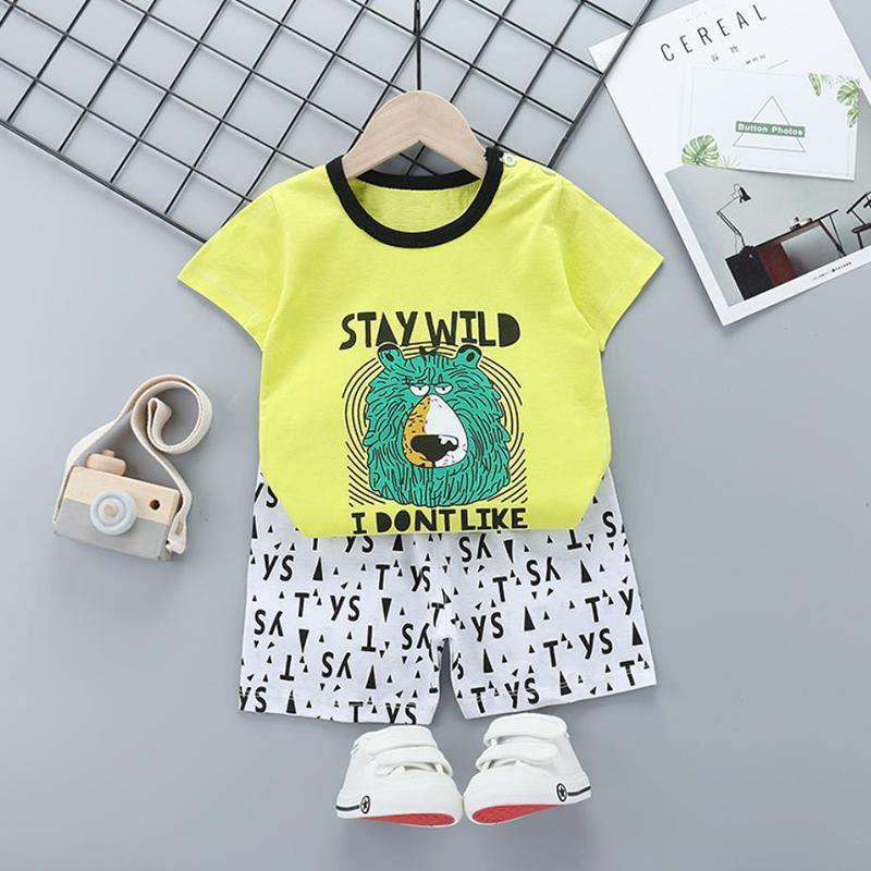 2pcs Cute Prints T-shirt and Pants - PrettyKid