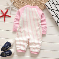 Cute Stripes Letter Bear Splice Jumpsuit Wholesale children's clothing - PrettyKid