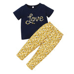 9M-4Y Baby Girl Clothing Sets Short-Sleeved T-Shirt + Printed Trousers Wholesale Baby Clothes - PrettyKid
