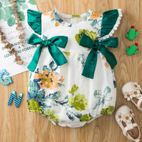 Baby Girl Floral Pattern Bodysuit Children's Clothing - PrettyKid