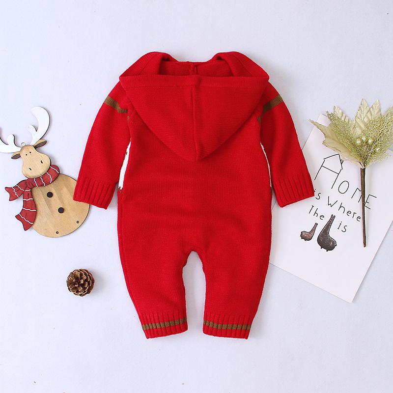 Christmas Card Deer Knit Jumpsuit for Baby Boy - PrettyKid