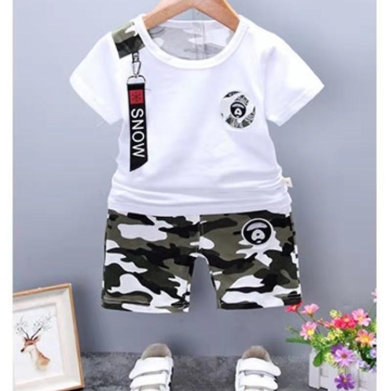 Grow Boy T-shirt & Camouflage Print Shorts - PrettyKid