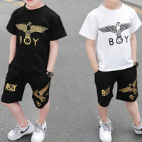 2-piece Animal Pattern T-shirt & Shorts for Children Boy - PrettyKid