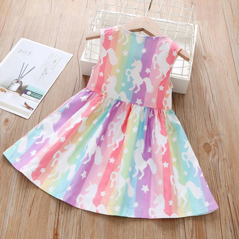 Toddler Girl Unicorn Print Dress - PrettyKid