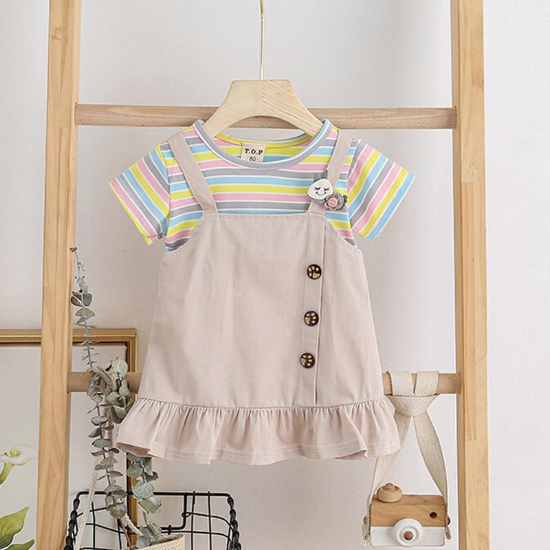 Rabbit Color-block Stripes Dress - PrettyKid