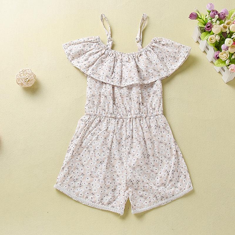 Sling Floral Printed Overalls for Toddler Girl Wholesale children's clothing - PrettyKid