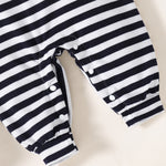 Wholesale Baby Stripes Printed Long-sleeved Long-leg Romper with Bag in Bulk - PrettyKid