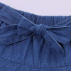 Girl Ruffle Top & Bowknot Denim Shorts - PrettyKid