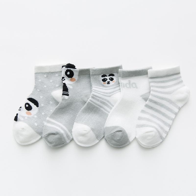 5-piece Cartoon Design Mesh Socks - PrettyKid