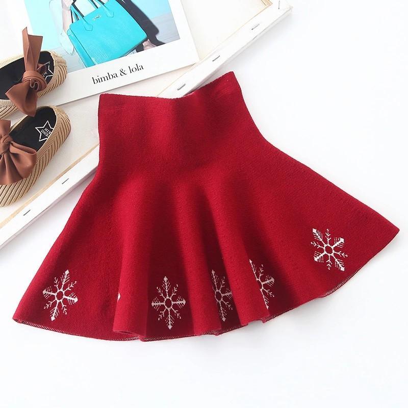 Floral Pattern Knitted Pleated Skirt for Girl - PrettyKid