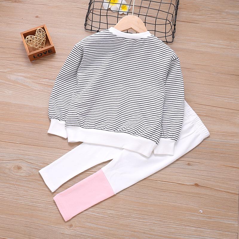 2-piece Color-block Sweatshirts & Pants for Toddler Girl - PrettyKid