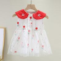 Floral Printed Mesh Dress for Baby Girl - PrettyKid