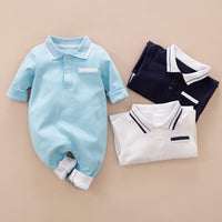 Long-Sleeve Soild Gentleman Style Jumpsuit Wholesale children's clothing - PrettyKid