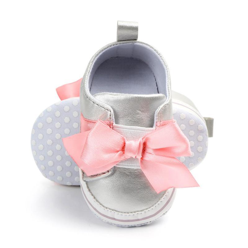 Bow Velcro soft sole baby shoe - PrettyKid